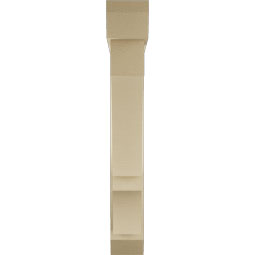 Ekena Millwork - BKTUR0554X32X38BOA06RCPR - Timberthane Faux Wood Balboa Style Bracket w/ Offset Brace, Slat Ends, 5 1/2"W x 32"D x 38"H, Primed Tan