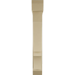 Ekena Millwork - BKTUR0554X32X40BOA06RCPR - Timberthane Faux Wood Balboa Style Bracket w/ Offset Brace, Slat Ends, 5 1/2"W x 32"D x 40"H, Primed Tan
