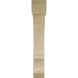 Ekena Millwork - BKTUR0554X34X34BOA06RCPR - Timberthane Faux Wood Balboa Style Bracket w/ Offset Brace, Slat Ends, 5 1/2"W x 34"D x 34"H, Primed Tan
