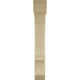 Ekena Millwork - BKTUR0554X34X38BOA06RCPR - Timberthane Faux Wood Balboa Style Bracket w/ Offset Brace, Slat Ends, 5 1/2"W x 34"D x 38"H, Primed Tan