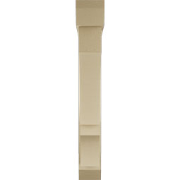 Ekena Millwork - BKTUR0554X34X40BOA06RCPR - Timberthane Faux Wood Balboa Style Bracket w/ Offset Brace, Slat Ends, 5 1/2"W x 34"D x 40"H, Primed Tan