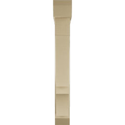 Ekena Millwork - BKTUR0554X34X42BOA06RCPR - Timberthane Faux Wood Balboa Style Bracket w/ Offset Brace, Slat Ends, 5 1/2"W x 34"D x 42"H, Primed Tan