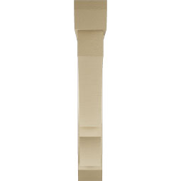 Ekena Millwork - BKTUR0554X36X36BOA06RCPR - Timberthane Faux Wood Balboa Style Bracket w/ Offset Brace, Slat Ends, 5 1/2"W x 36"D x 36"H, Primed Tan