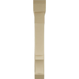 Ekena Millwork - BKTUR0554X36X40BOA06RCPR - Timberthane Faux Wood Balboa Style Bracket w/ Offset Brace, Slat Ends, 5 1/2"W x 36"D x 40"H, Primed Tan