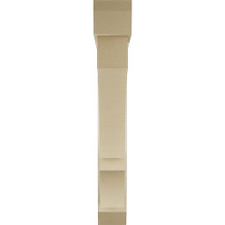 Ekena Millwork - BKTUR0554X38X38BOA06RCPR - Timberthane Faux Wood Balboa Style Bracket w/ Offset Brace, Slat Ends, 5 1/2"W x 38"D x 38"H, Primed Tan