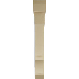 Ekena Millwork - BKTUR0554X40X40BOA06RCPR - Timberthane Faux Wood Balboa Style Bracket w/ Offset Brace, Slat Ends, 5 1/2"W x 40"D x 40"H, Primed Tan