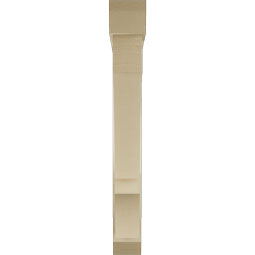 Ekena Millwork - BKTUR0554X40X44BOA06RCPR - Timberthane Faux Wood Balboa Style Bracket w/ Offset Brace, Slat Ends, 5 1/2"W x 40"D x 44"H, Primed Tan