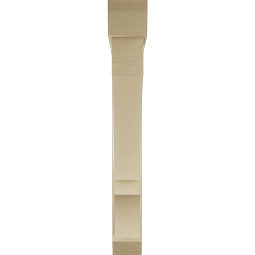 Ekena Millwork - BKTUR0554X42X42BOA06RCPR - Timberthane Faux Wood Balboa Style Bracket w/ Offset Brace, Slat Ends, 5 1/2"W x 42"D x 42"H, Primed Tan