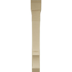 Ekena Millwork - BKTUR0554X44X44BOA06RCPR - Timberthane Faux Wood Balboa Style Bracket w/ Offset Brace, Slat Ends, 5 1/2"W x 44"D x 44"H, Primed Tan