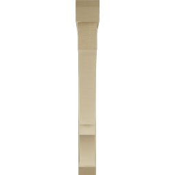 Ekena Millwork - BKTUR0554X48X48BOA06RCPR - Timberthane Faux Wood Balboa Style Bracket w/ Offset Brace, Slat Ends, 5 1/2"W x 48"D x 48"H, Primed Tan
