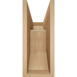 Ekena Millwork - BKTUR0756X18X18BOA06RCPR - Timberthane Faux Wood Balboa Style Bracket w/ Offset Brace, Slat Ends, 7 1/2"W x 18"D x 18"H, Primed Tan