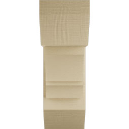 Ekena Millwork - BKTUR0756X18X22BOA06RCPR - Timberthane Faux Wood Balboa Style Bracket w/ Offset Brace, Slat Ends, 7 1/2"W x 18"D x 22"H, Primed Tan