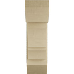 Ekena Millwork - BKTUR0756X18X26BOA06RCPR - Timberthane Faux Wood Balboa Style Bracket w/ Offset Brace, Slat Ends, 7 1/2"W x 18"D x 26"H, Primed Tan