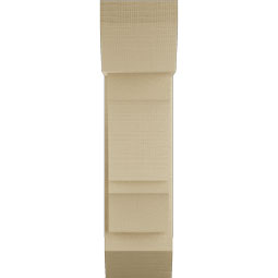 Ekena Millwork - BKTUR0756X18X30BOA06RCPR - Timberthane Faux Wood Balboa Style Bracket w/ Offset Brace, Slat Ends, 7 1/2"W x 18"D x 30"H, Primed Tan