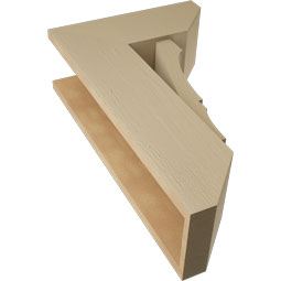 Ekena Millwork - BKTUR0756X18X30BOA06RCPR - Timberthane Faux Wood Balboa Style Bracket w/ Offset Brace, Slat Ends, 7 1/2"W x 18"D x 30"H, Primed Tan