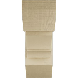 Ekena Millwork - BKTUR0756X20X20BOA06RCPR - Timberthane Faux Wood Balboa Style Bracket w/ Offset Brace, Slat Ends, 7 1/2"W x 20"D x 20"H, Primed Tan