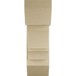 Ekena Millwork - BKTUR0756X20X24BOA06RCPR - Timberthane Faux Wood Balboa Style Bracket w/ Offset Brace, Slat Ends, 7 1/2"W x 20"D x 24"H, Primed Tan