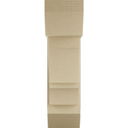 Ekena Millwork - BKTUR0756X20X28BOA06RCPR - Timberthane Faux Wood Balboa Style Bracket w/ Offset Brace, Slat Ends, 7 1/2"W x 20"D x 28"H, Primed Tan