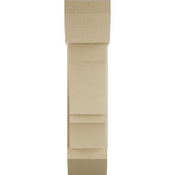 Ekena Millwork - BKTUR0756X20X32BOA06RCPR - Timberthane Faux Wood Balboa Style Bracket w/ Offset Brace, Slat Ends, 7 1/2"W x 20"D x 32"H, Primed Tan