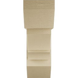 Ekena Millwork - BKTUR0756X22X22BOA06RCPR - Timberthane Faux Wood Balboa Style Bracket w/ Offset Brace, Slat Ends, 7 1/2"W x 22"D x 22"H, Primed Tan