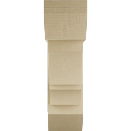 Ekena Millwork - BKTUR0756X22X26BOA06RCPR - Timberthane Faux Wood Balboa Style Bracket w/ Offset Brace, Slat Ends, 7 1/2"W x 22"D x 26"H, Primed Tan