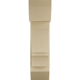 Ekena Millwork - BKTUR0756X22X30BOA06RCPR - Timberthane Faux Wood Balboa Style Bracket w/ Offset Brace, Slat Ends, 7 1/2"W x 22"D x 30"H, Primed Tan