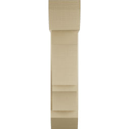Ekena Millwork - BKTUR0756X22X34BOA06RCPR - Timberthane Faux Wood Balboa Style Bracket w/ Offset Brace, Slat Ends, 7 1/2"W x 22"D x 34"H, Primed Tan