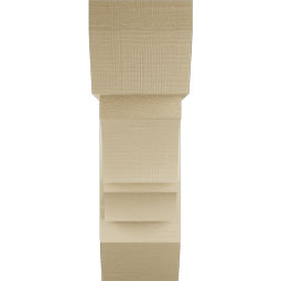 Ekena Millwork - BKTUR0756X24X24BOA06RCPR - Timberthane Faux Wood Balboa Style Bracket w/ Offset Brace, Slat Ends, 7 1/2"W x 24"D x 24"H, Primed Tan