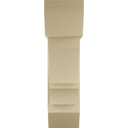 Ekena Millwork - BKTUR0756X24X28BOA06RCPR - Timberthane Faux Wood Balboa Style Bracket w/ Offset Brace, Slat Ends, 7 1/2"W x 24"D x 28"H, Primed Tan
