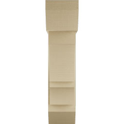 Ekena Millwork - BKTUR0756X24X32BOA06RCPR - Timberthane Faux Wood Balboa Style Bracket w/ Offset Brace, Slat Ends, 7 1/2"W x 24"D x 32"H, Primed Tan
