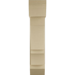 Ekena Millwork - BKTUR0756X24X36BOA06RCPR - Timberthane Faux Wood Balboa Style Bracket w/ Offset Brace, Slat Ends, 7 1/2"W x 24"D x 36"H, Primed Tan