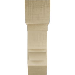 Ekena Millwork - BKTUR0756X26X26BOA06RCPR - Timberthane Faux Wood Balboa Style Bracket w/ Offset Brace, Slat Ends, 7 1/2"W x 26"D x 26"H, Primed Tan
