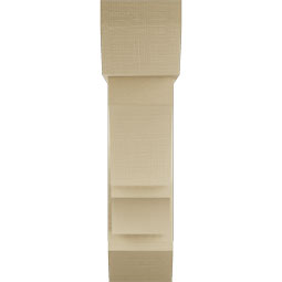 Ekena Millwork - BKTUR0756X26X30BOA06RCPR - Timberthane Faux Wood Balboa Style Bracket w/ Offset Brace, Slat Ends, 7 1/2"W x 26"D x 30"H, Primed Tan