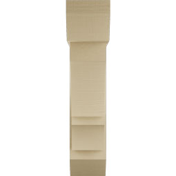 Ekena Millwork - BKTUR0756X26X34BOA06RCPR - Timberthane Faux Wood Balboa Style Bracket w/ Offset Brace, Slat Ends, 7 1/2"W x 26"D x 34"H, Primed Tan