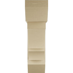 Ekena Millwork - BKTUR0756X28X28BOA06RCPR - Timberthane Faux Wood Balboa Style Bracket w/ Offset Brace, Slat Ends, 7 1/2"W x 28"D x 28"H, Primed Tan