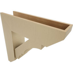 Ekena Millwork - BKTUR0756X28X28BOA06RCPR - Timberthane Faux Wood Balboa Style Bracket w/ Offset Brace, Slat Ends, 7 1/2"W x 28"D x 28"H, Primed Tan