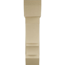 Ekena Millwork - BKTUR0756X28X32BOA06RCPR - Timberthane Faux Wood Balboa Style Bracket w/ Offset Brace, Slat Ends, 7 1/2"W x 28"D x 32"H, Primed Tan