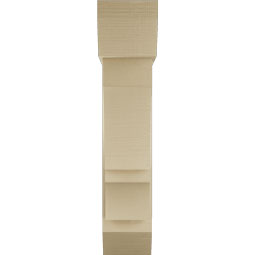 Ekena Millwork - BKTUR0756X28X36BOA06RCPR - Timberthane Faux Wood Balboa Style Bracket w/ Offset Brace, Slat Ends, 7 1/2"W x 28"D x 36"H, Primed Tan