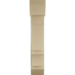 Ekena Millwork - BKTUR0756X28X40BOA06RCPR - Timberthane Faux Wood Balboa Style Bracket w/ Offset Brace, Slat Ends, 7 1/2"W x 28"D x 40"H, Primed Tan