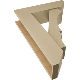 Ekena Millwork - BKTUR0756X28X40BOA06RCPR - Timberthane Faux Wood Balboa Style Bracket w/ Offset Brace, Slat Ends, 7 1/2"W x 28"D x 40"H, Primed Tan