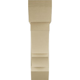 Ekena Millwork - BKTUR0756X30X30BOA06RCPR - Timberthane Faux Wood Balboa Style Bracket w/ Offset Brace, Slat Ends, 7 1/2"W x 30"D x 30"H, Primed Tan