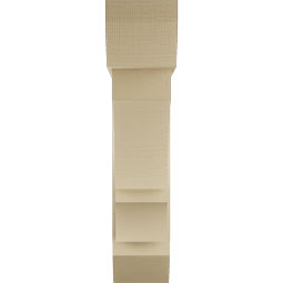 Ekena Millwork - BKTUR0756X30X34BOA06RCPR - Timberthane Faux Wood Balboa Style Bracket w/ Offset Brace, Slat Ends, 7 1/2"W x 30"D x 34"H, Primed Tan