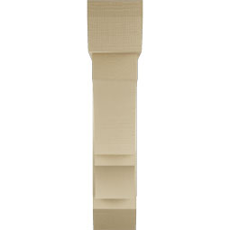 Ekena Millwork - BKTUR0756X32X36BOA06RCPR - Timberthane Faux Wood Balboa Style Bracket w/ Offset Brace, Slat Ends, 7 1/2"W x 32"D x 36"H, Primed Tan