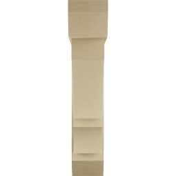 Ekena Millwork - BKTUR0756X32X38BOA06RCPR - Timberthane Faux Wood Balboa Style Bracket w/ Offset Brace, Slat Ends, 7 1/2"W x 32"D x 38"H, Primed Tan