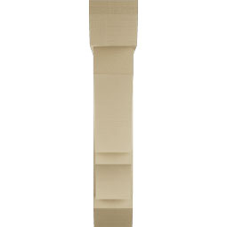 Ekena Millwork - BKTUR0756X32X40BOA06RCPR - Timberthane Faux Wood Balboa Style Bracket w/ Offset Brace, Slat Ends, 7 1/2"W x 32"D x 40"H, Primed Tan