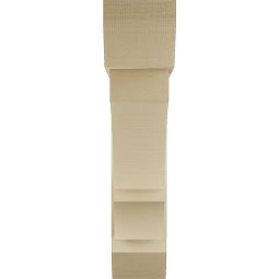 Ekena Millwork - BKTUR0756X34X34BOA06RCPR - Timberthane Faux Wood Balboa Style Bracket w/ Offset Brace, Slat Ends, 7 1/2"W x 34"D x 34"H, Primed Tan