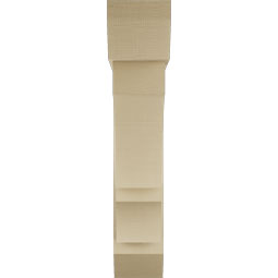 Ekena Millwork - BKTUR0756X34X38BOA06RCPR - Timberthane Faux Wood Balboa Style Bracket w/ Offset Brace, Slat Ends, 7 1/2"W x 34"D x 38"H, Primed Tan
