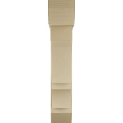 Ekena Millwork - BKTUR0756X34X40BOA06RCPR - Timberthane Faux Wood Balboa Style Bracket w/ Offset Brace, Slat Ends, 7 1/2"W x 34"D x 40"H, Primed Tan