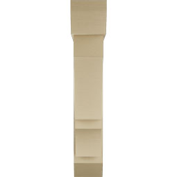 Ekena Millwork - BKTUR0756X34X42BOA06RCPR - Timberthane Faux Wood Balboa Style Bracket w/ Offset Brace, Slat Ends, 7 1/2"W x 34"D x 42"H, Primed Tan