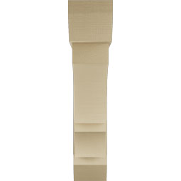 Ekena Millwork - BKTUR0756X36X36BOA06RCPR - Timberthane Faux Wood Balboa Style Bracket w/ Offset Brace, Slat Ends, 7 1/2"W x 36"D x 36"H, Primed Tan